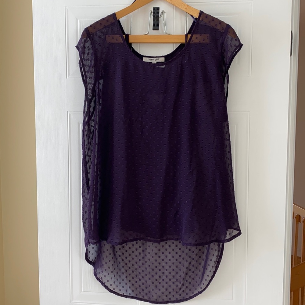 Daniel Rainn sheer purple blouse